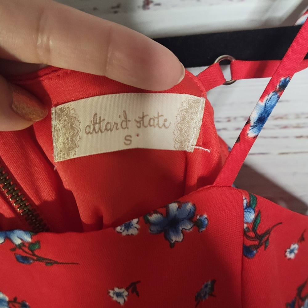 ALTAR'D STATE S RED FLORAL DRESS - Picture 3 of 3